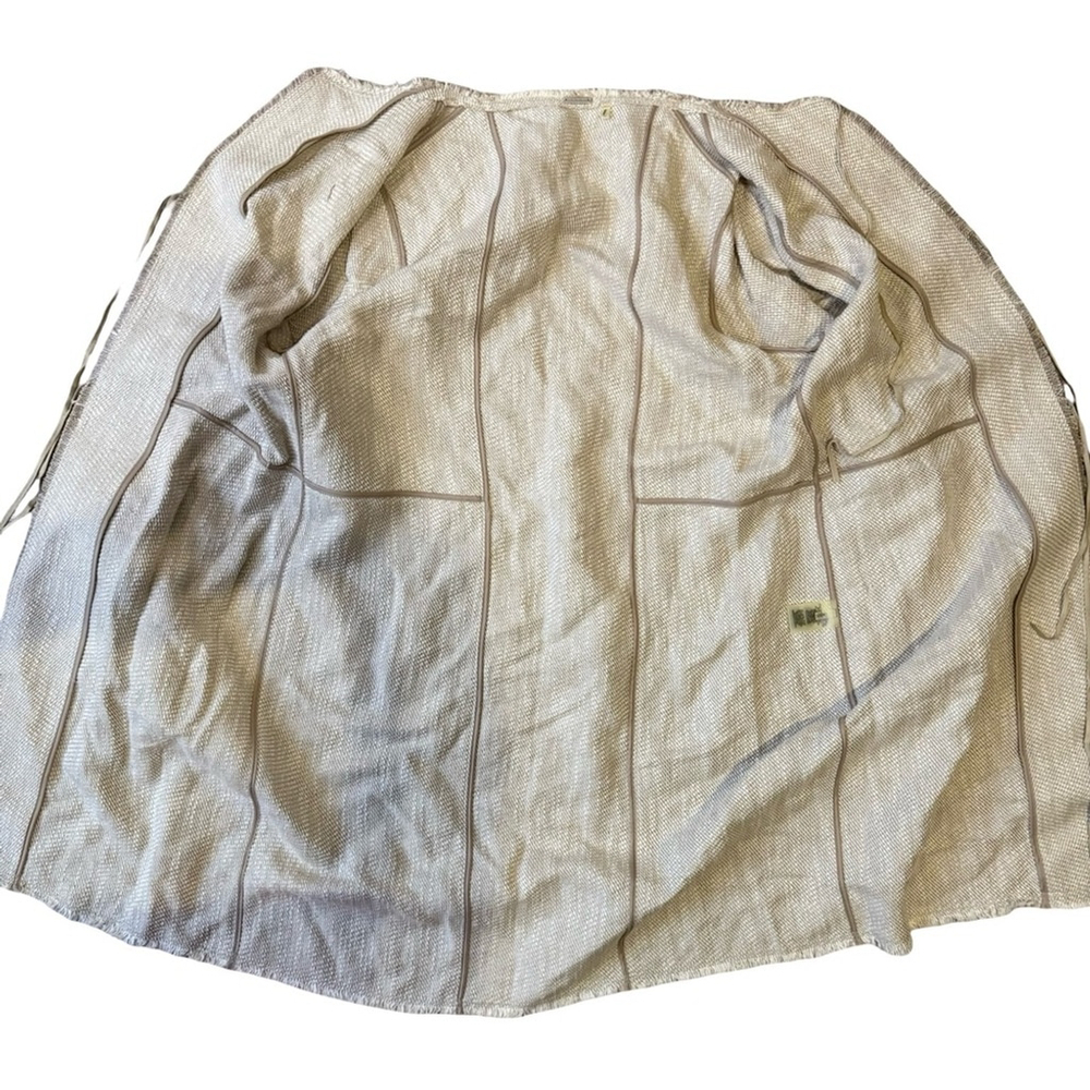 Elie Tahari Cream Textured Suede Knit Jacket Size Minimalist Neutral Luxury - Picture 14 of 16